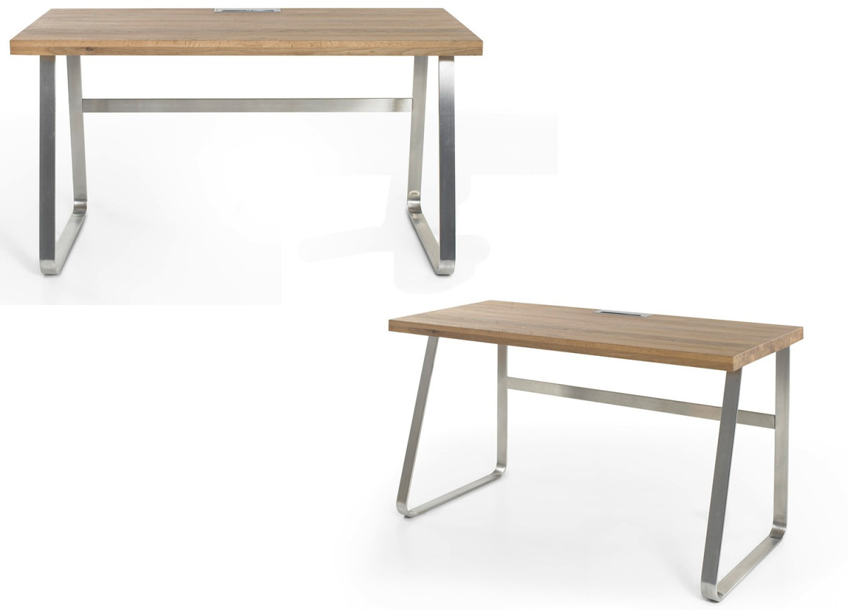 Bureau simple en Bois Massif et acier brossé