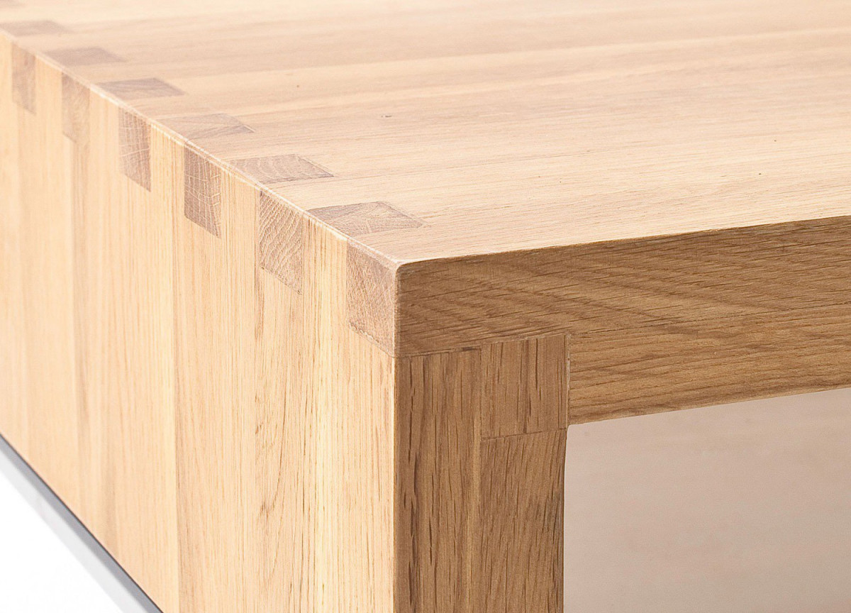 Table Basse de Salon en Bois Verre et Acier