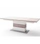 Table à Rallonge Moderne Blanche & Bois Effet 3D