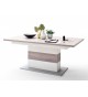 Table à Rallonge Moderne Blanche & Bois Effet 3D