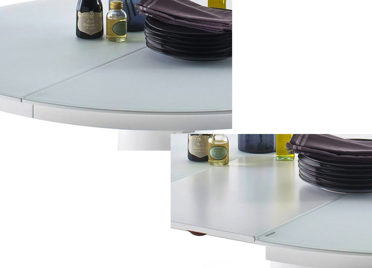 Table en Verre Ronde avec Rallonge
