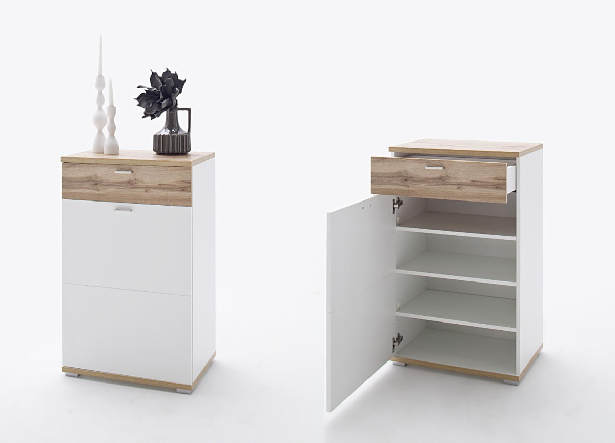 Meuble D'entrée Vestiaire Design Blanc & Bois