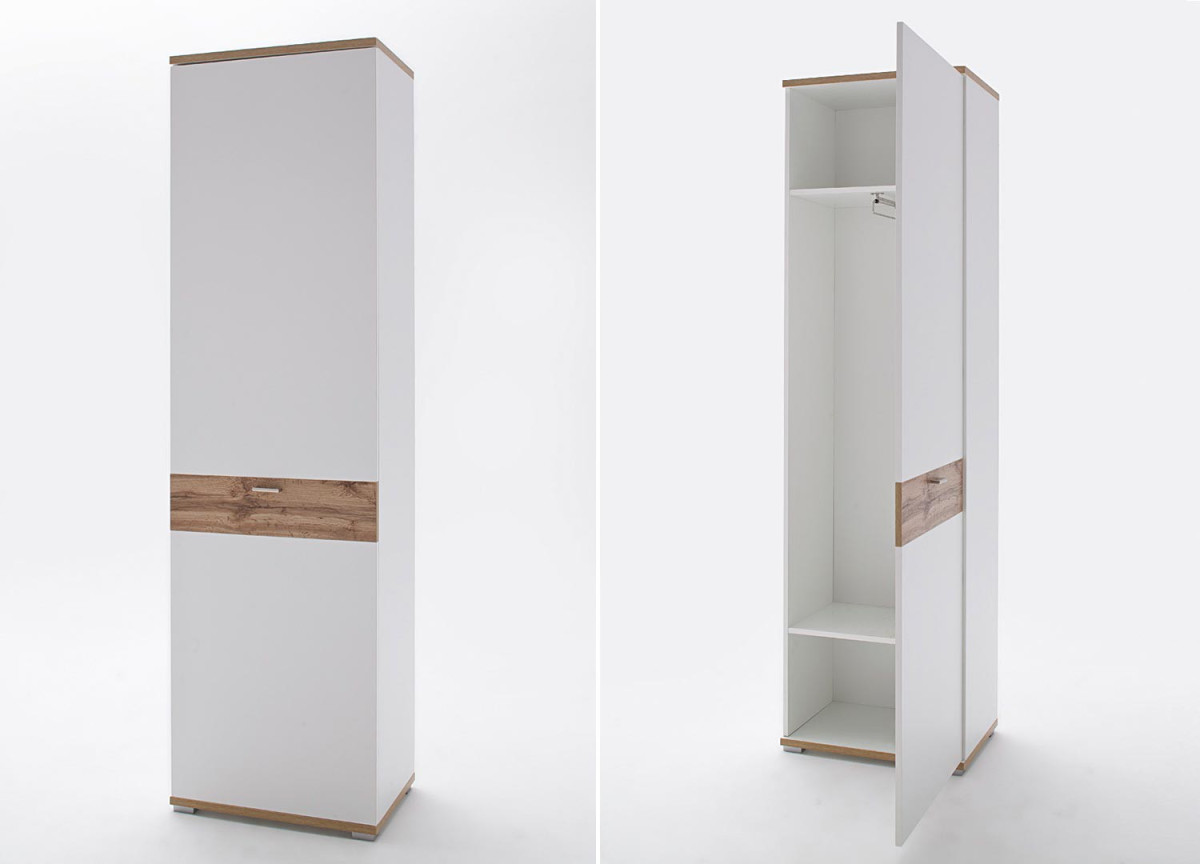 Meuble D'entrée Vestiaire Design Blanc & Bois