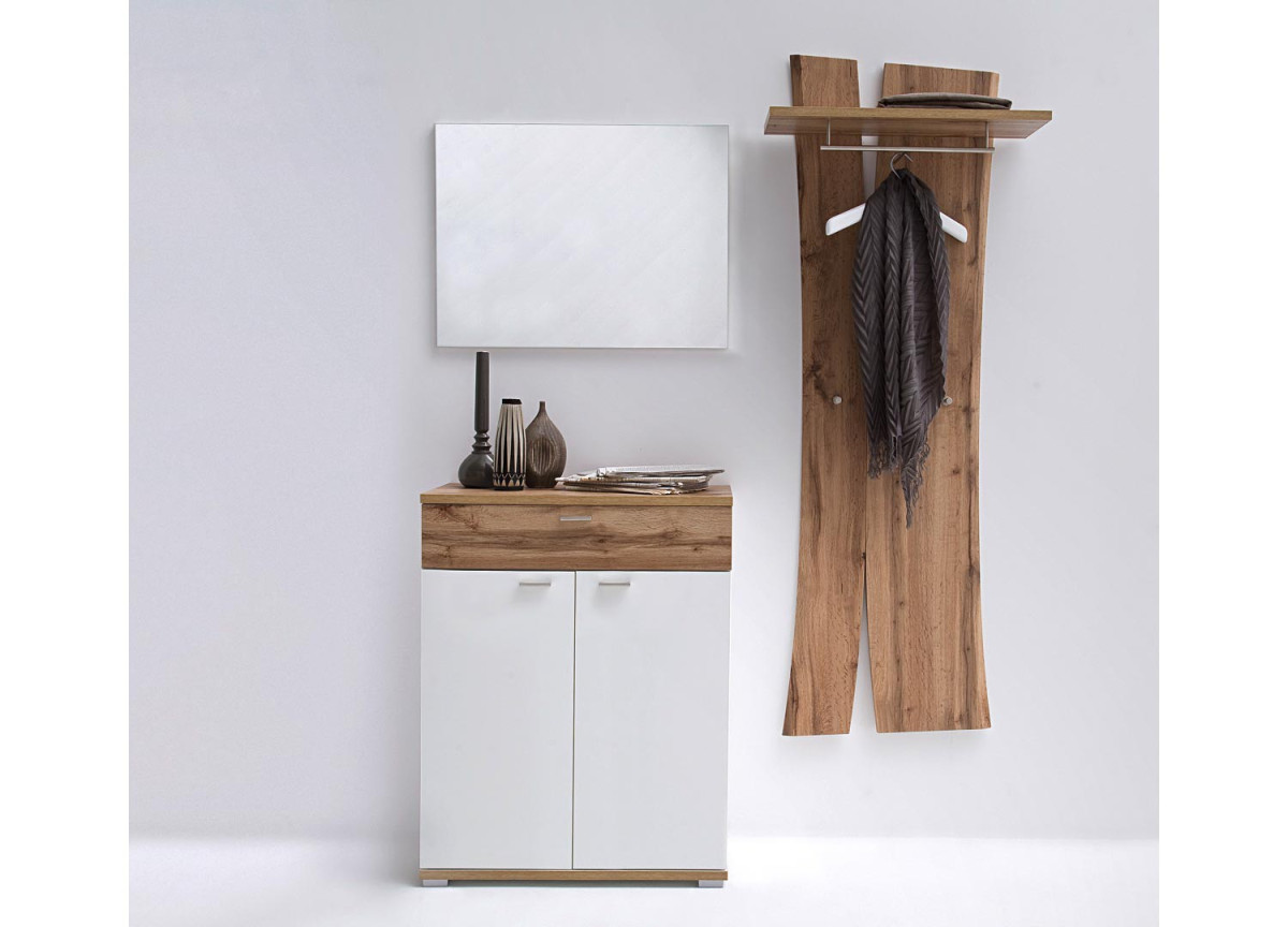 Vestiaire Design et Range-Chaussures Blanc & Bois