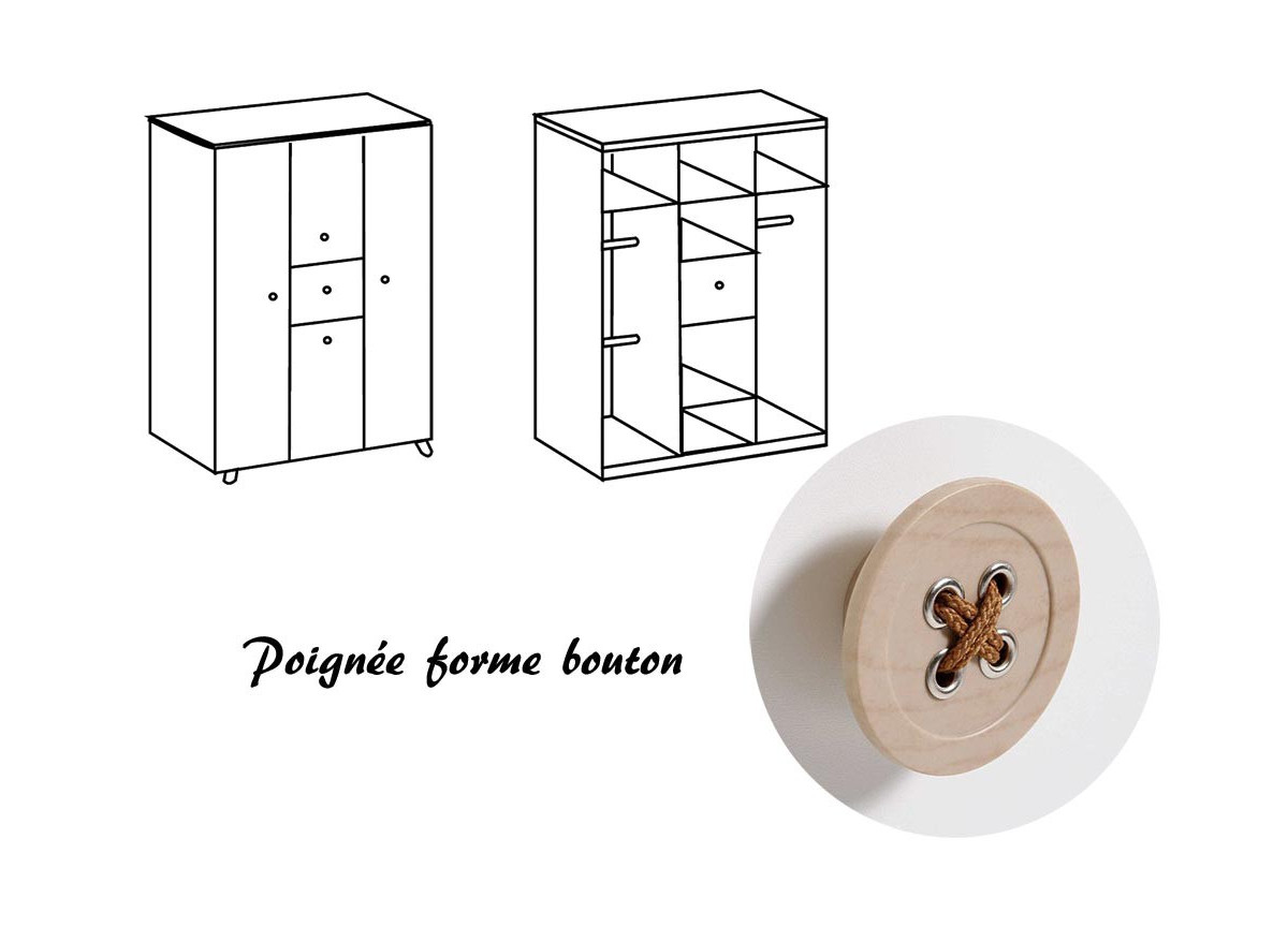 Armoire de Chambre à Coucher Enfant / Ado