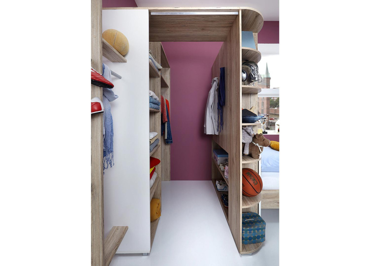 Lit Simple et Armoire Dressing D'angle