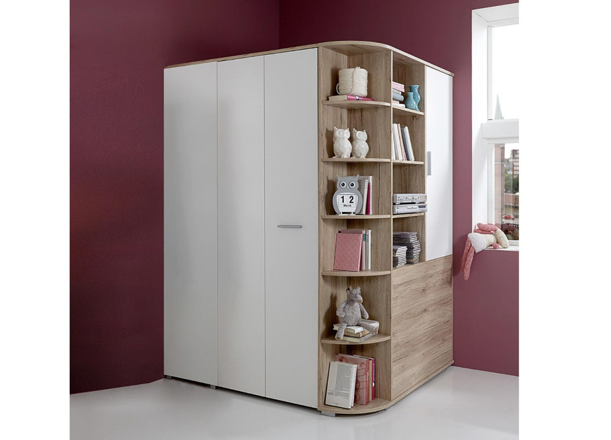 Lit Simple et Armoire Dressing D'angle