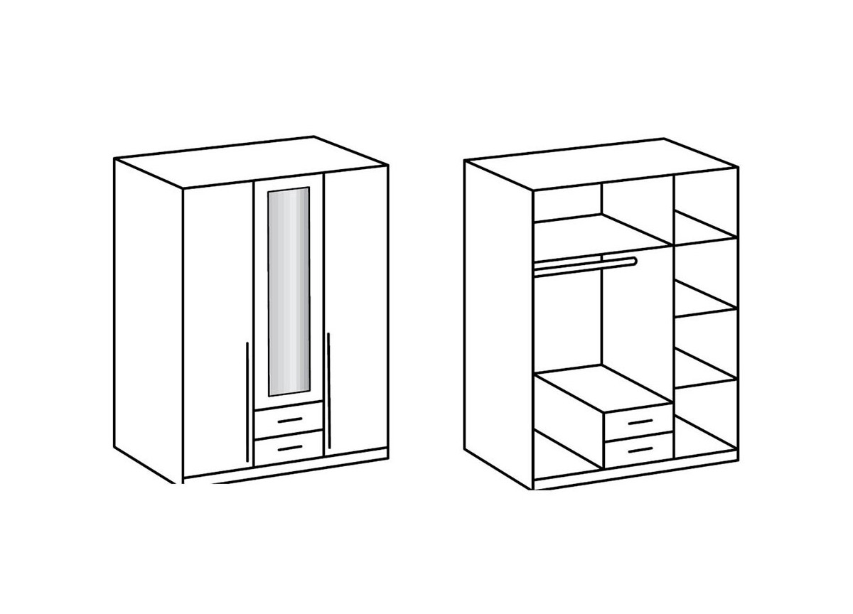 Armoire Penderie Chêne & Blanche pas cher