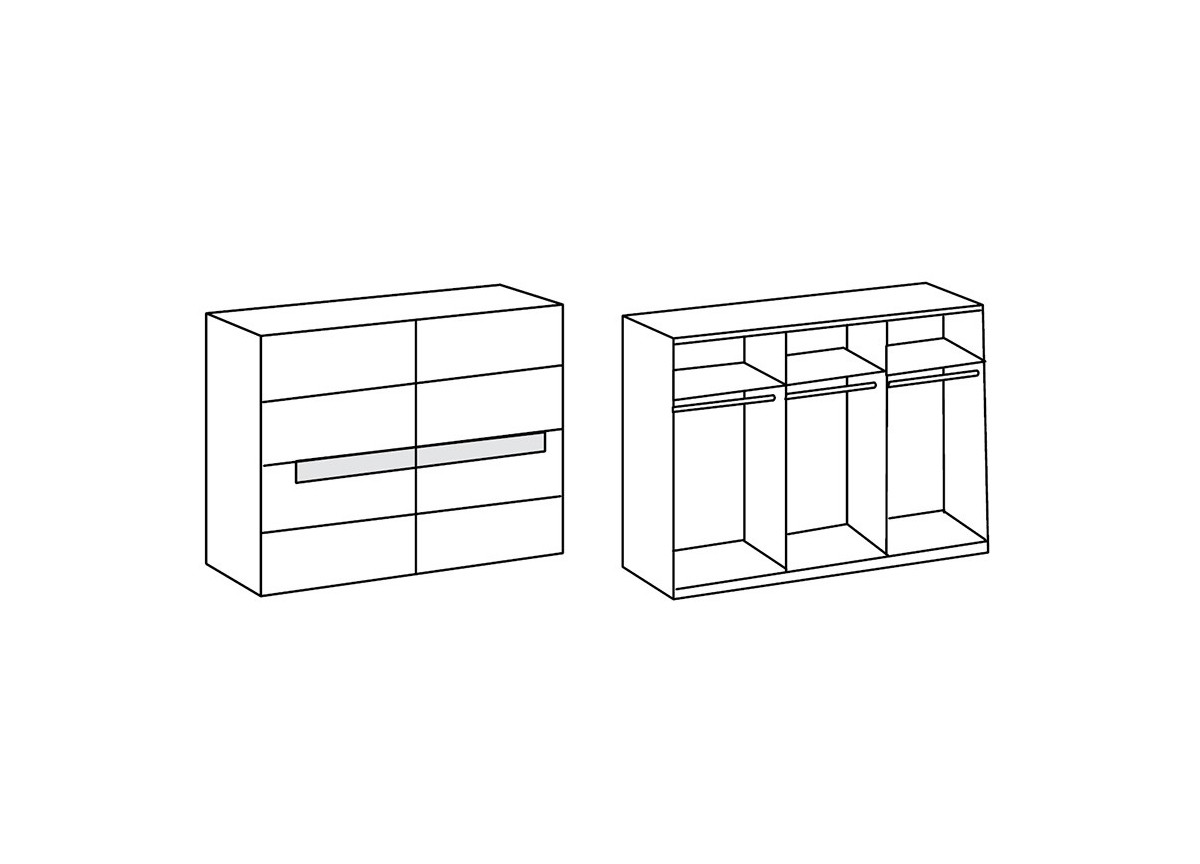 Armoire Triple Penderies Blanche - Meuble Design