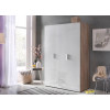 Dressing & Rangement Blanc - Chêne - 3 Portes / 2 Tiroirs