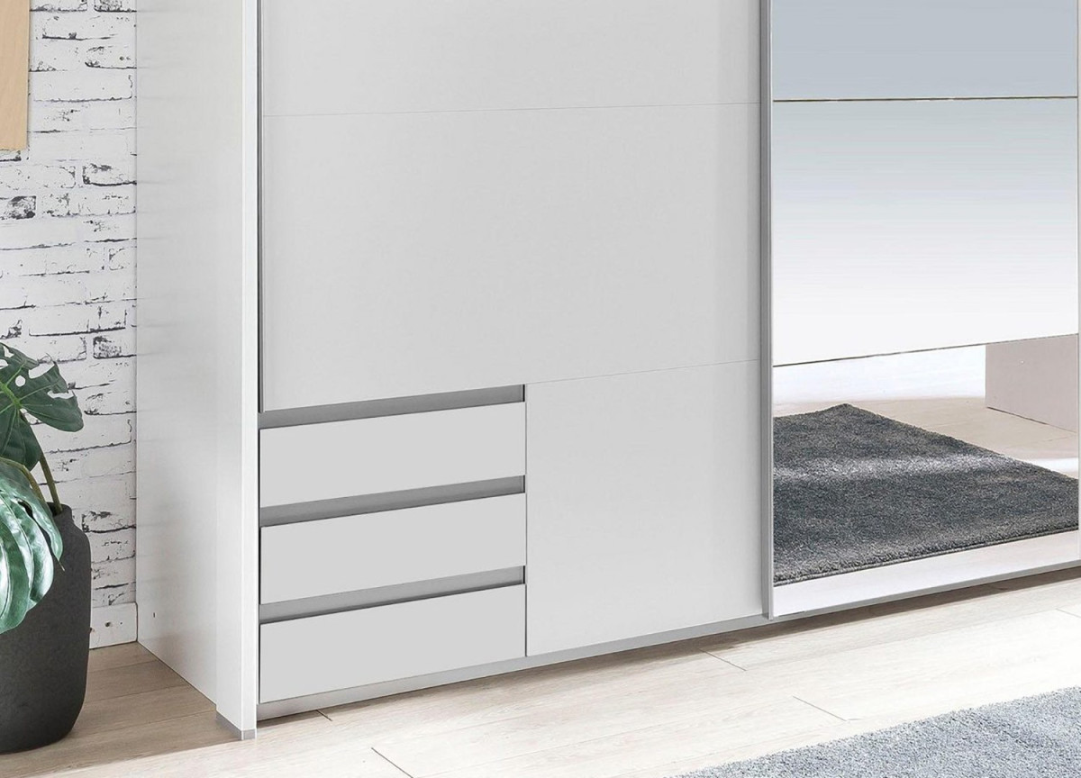 Armoire Blanche avec Miroir - Rangement & Dressing