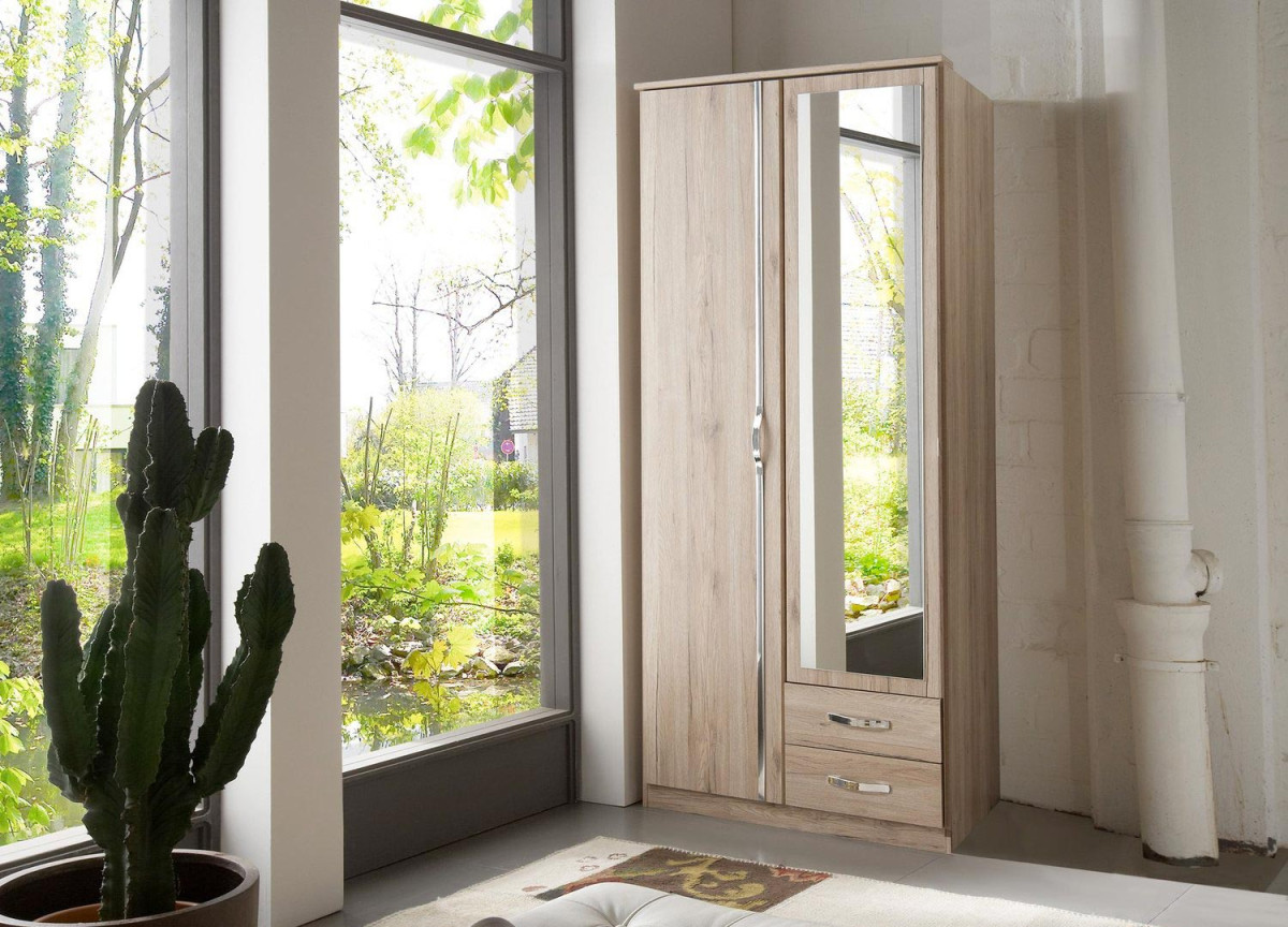 Armoire Bois - 2 Portes / 2 Tiroirs