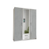 Armoire Blanche & Grise - 3 Portes / 2 Tiroirs