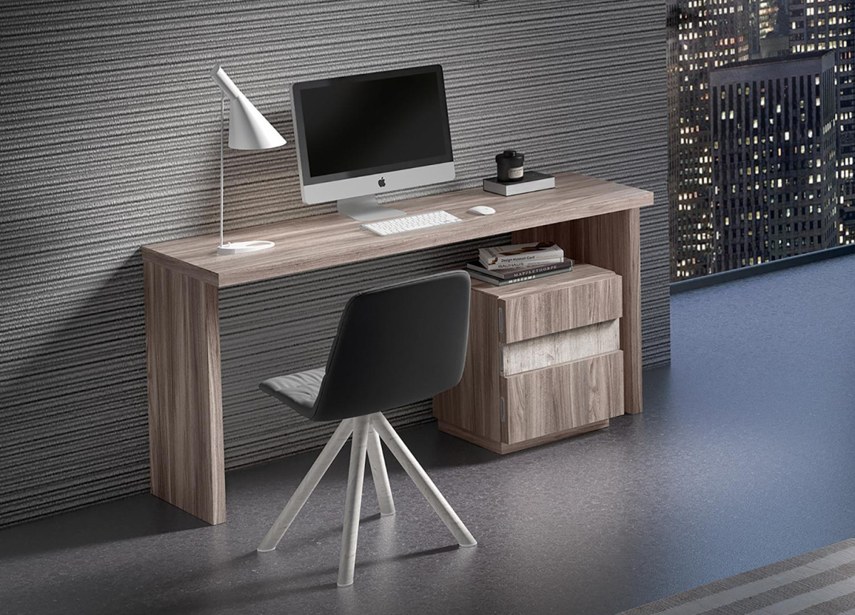 Bureau Contemporain en Bois "Poirier et Frêne"