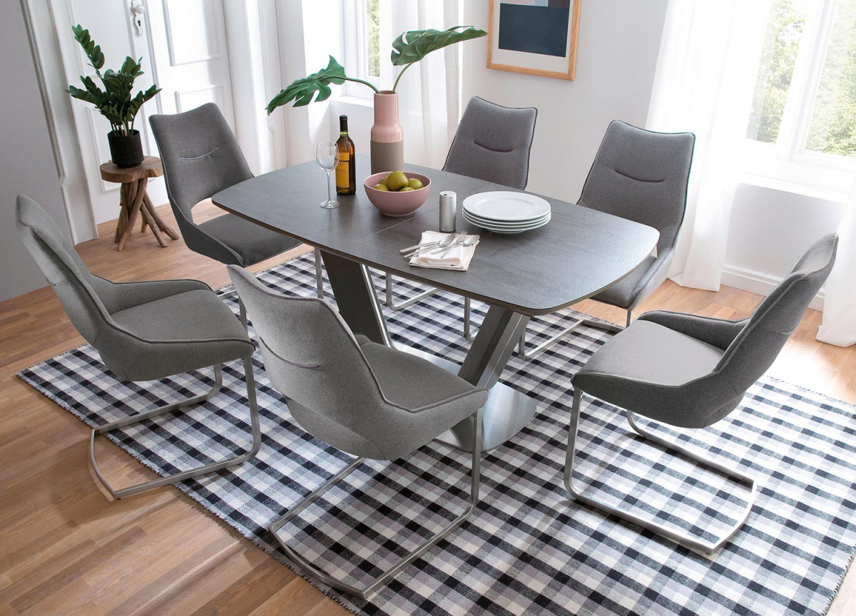Table Céramique Grise Extensible
