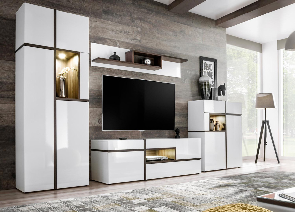 Meuble TV Complet Design Blanc