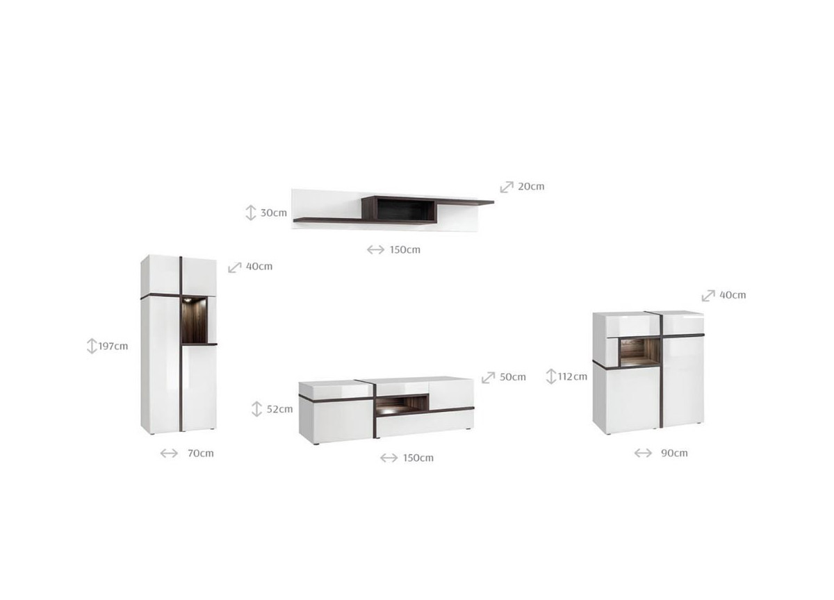 Meuble TV Complet Design Blanc