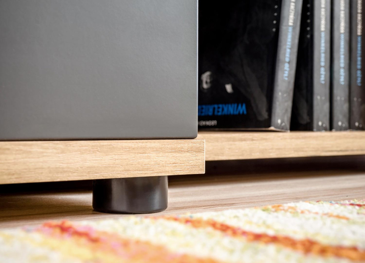 Meuble TV Design Led Gris & Bois