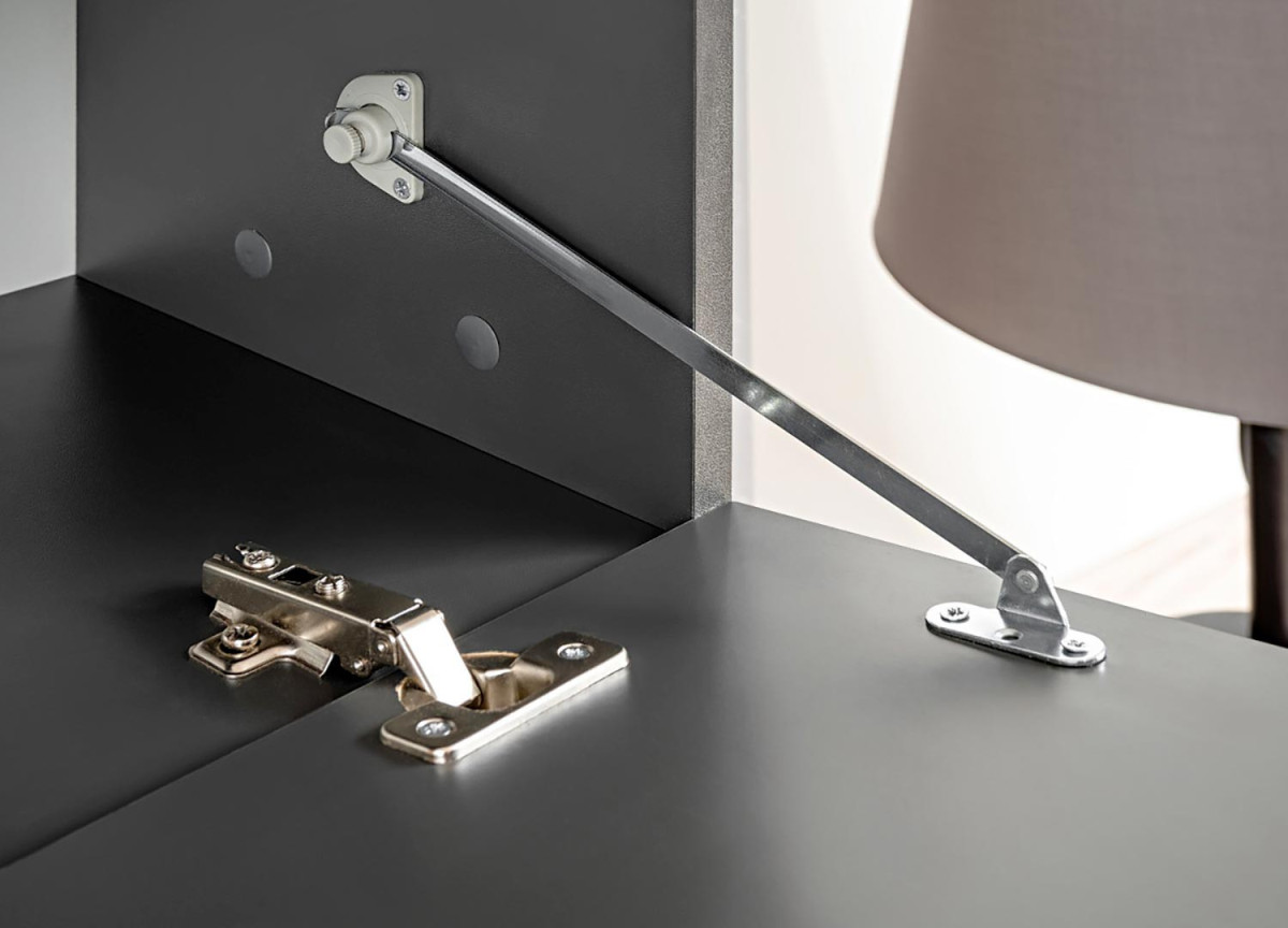 Meuble TV Design Led Gris & Bois