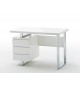 Bureau blanc laqué design avec tiroirs