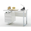 Bureau blanc laqué design avec tiroirs