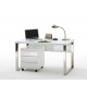 Table de bureau avec rangement blanc laqué design