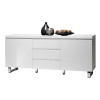 Buffet blanc laqué design / Pied chromé