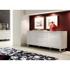 Buffet blanc laqué design / Pied chromé