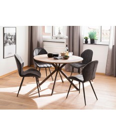 Table ronde design pas cher bois & métal