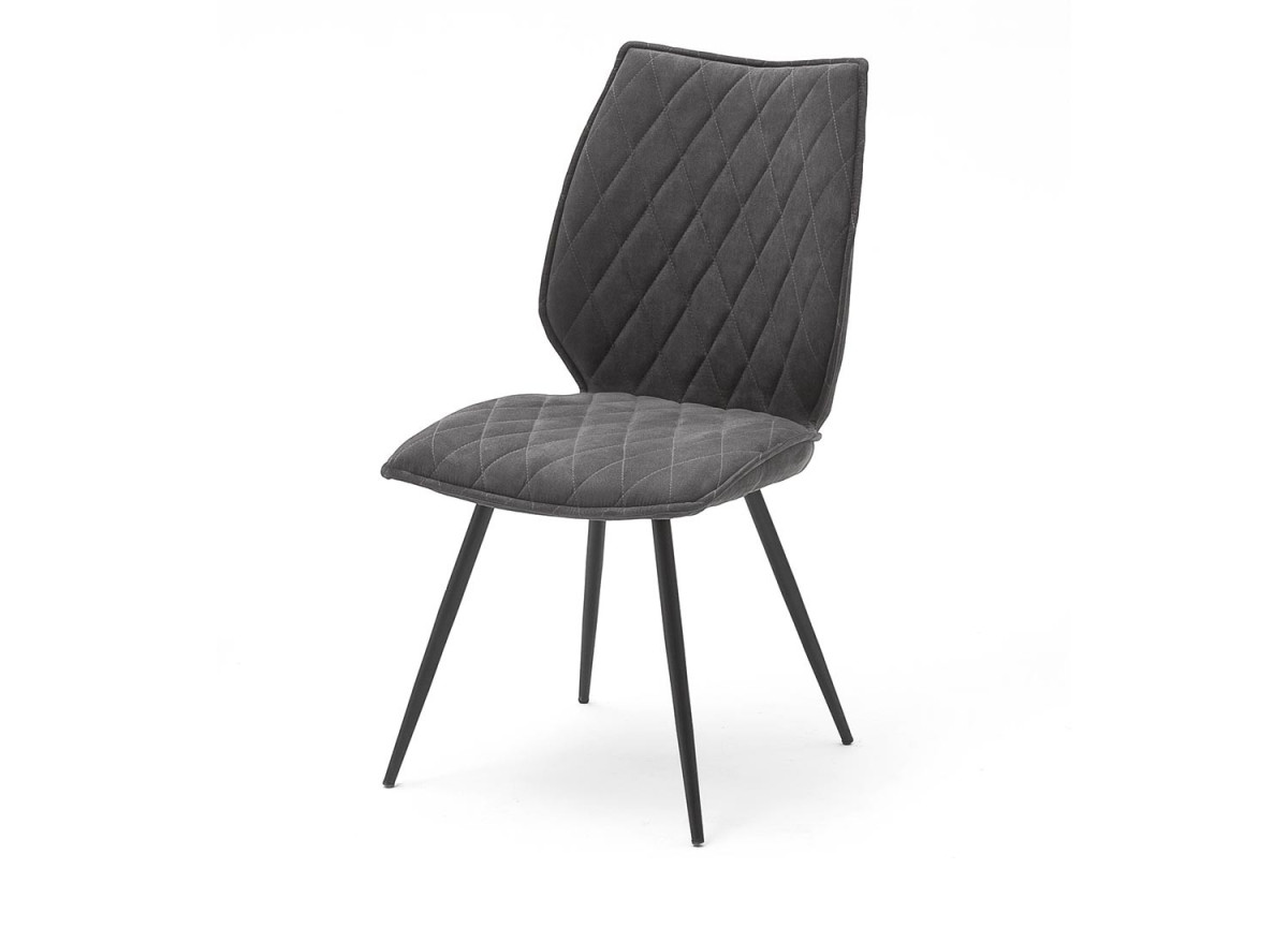 Chaises en tissu gris anthracite pas cher pour salle à manger