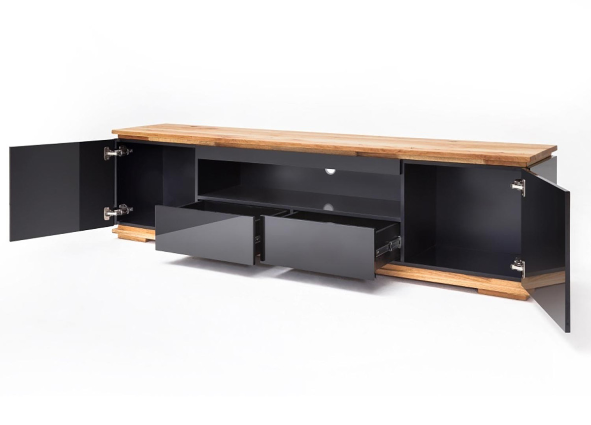 Meuble TV noir et bois design