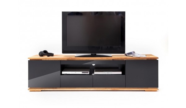 Meuble TV noir et bois design