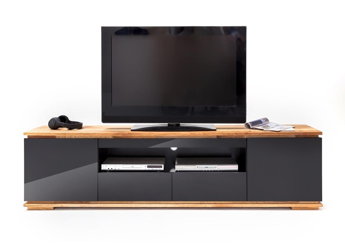 Meuble TV noir et bois design