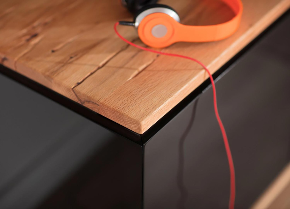 Meuble TV noir et bois design