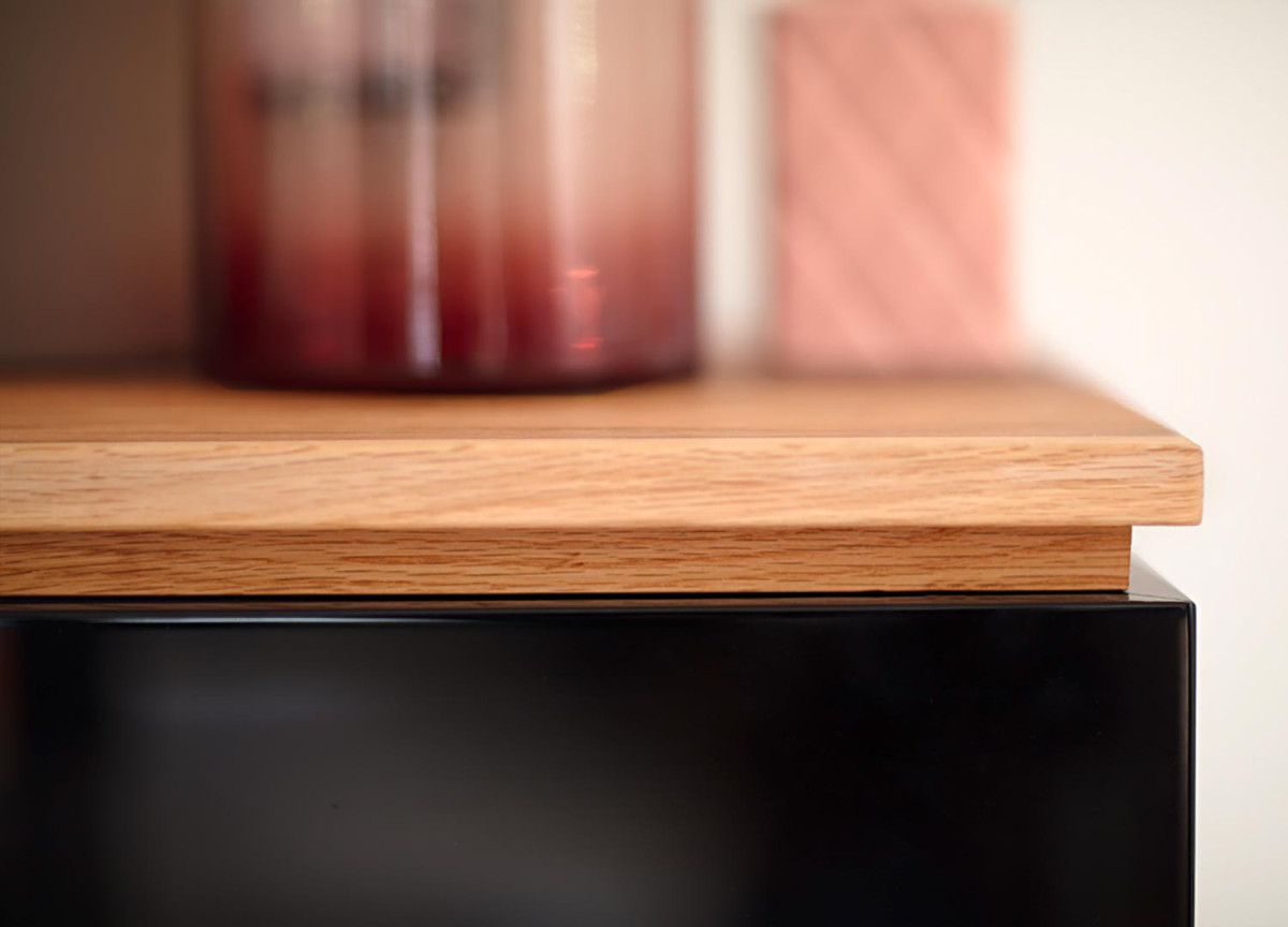 Meuble TV noir et bois design