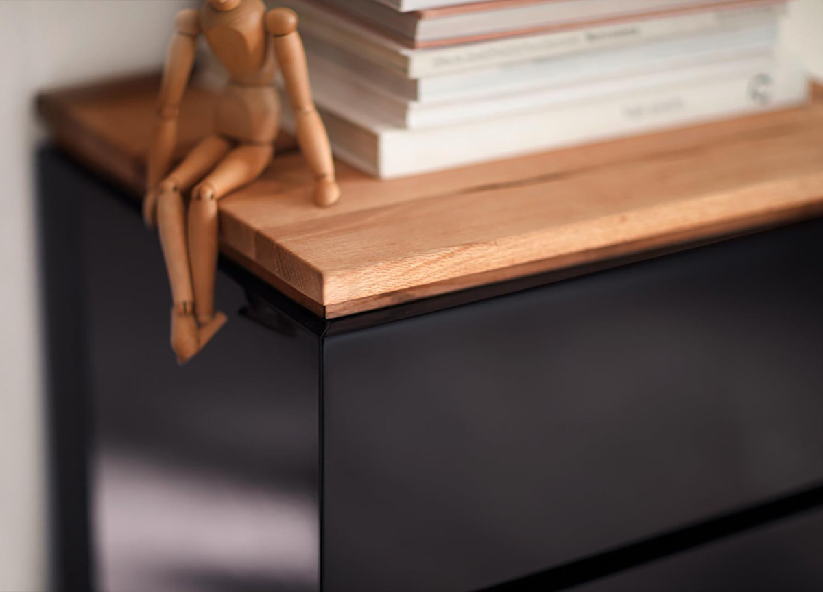 Meuble TV noir et bois design
