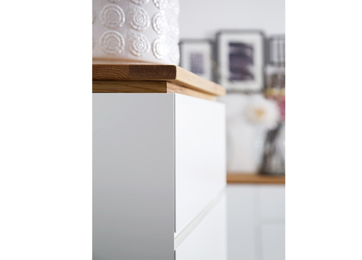 Buffet Moderne 175 cm Blanc et Chêne