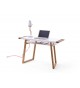 Table de bureau blanc laqué et bois design