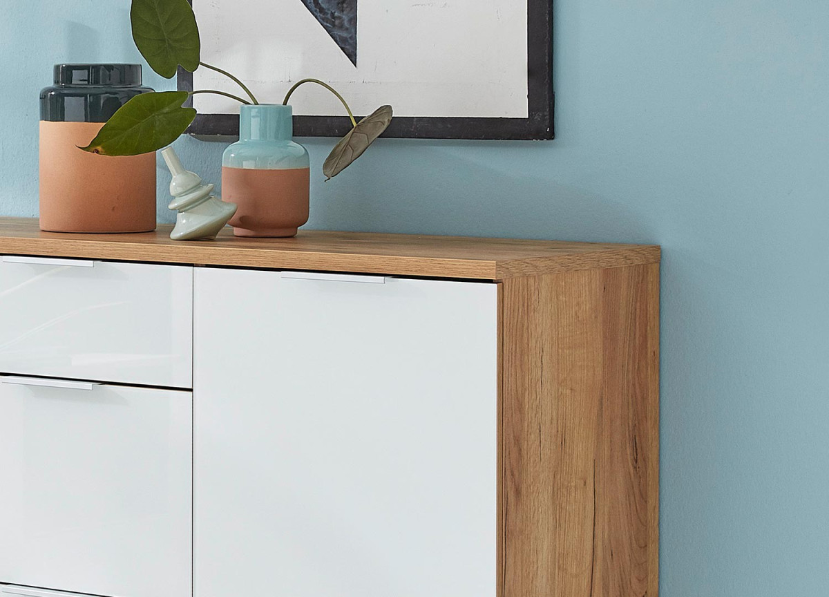 Buffet blanc et bois