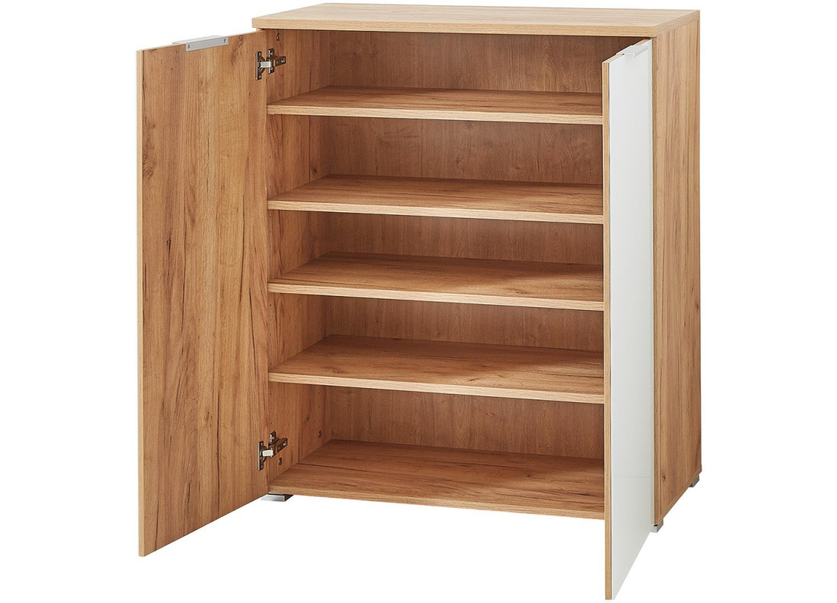 Meuble à chaussures blanc et bois - Entrée / Couloir
