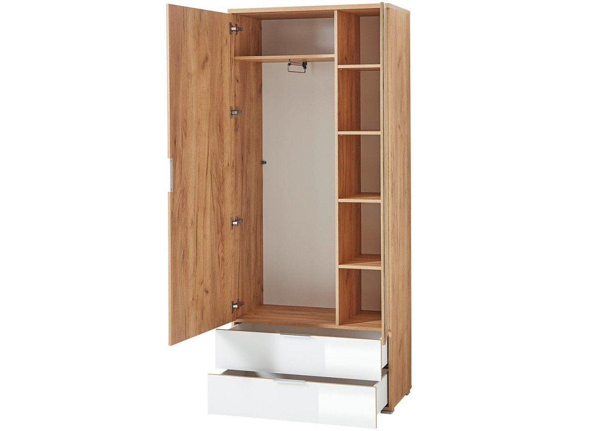Dressing et rangement blanc et bois