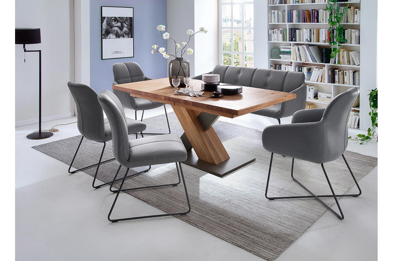 Table à manger extensible bois massif / 140-220 cm pour salle à manger