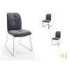 Chaise grise matelassé simili cuir / Pieds métal