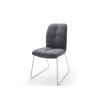 Chaise grise matelassé simili cuir / Pieds métal