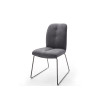 Chaise grise matelassé simili cuir / Pieds métal
