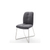 Chaise grise matelassé simili cuir / Pieds métal