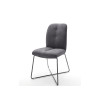 Chaise grise matelassé simili cuir / Pieds métal