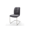 Chaise grise matelassé simili cuir / Pieds métal