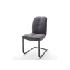 Chaise grise matelassé simili cuir / Pieds métal