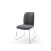 Chaise grise matelassé simili cuir / Pieds métal
